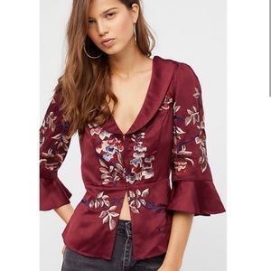 Free People Beautiful Dreams Embroidery Top Size S new
